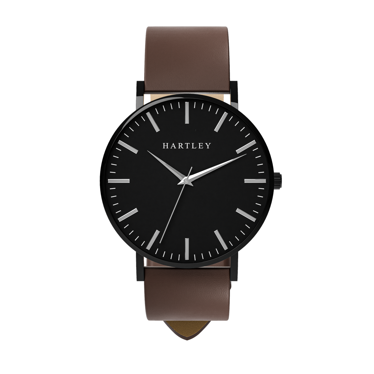 HERITAGE BLACK WITH DARK BROWN LEATHER FRONT VIEW