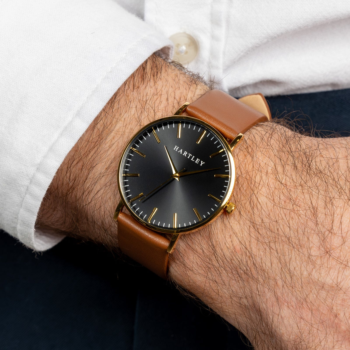 HERITAGE GOLD WITH BROWN LEATHER ON WRIST