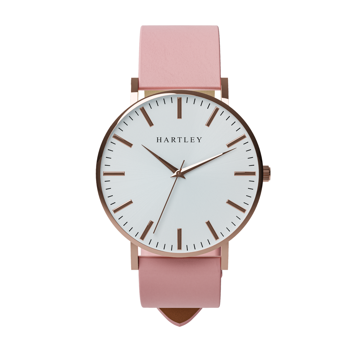 HERITAGE ROSE GOLD WHITE WITH PINK LEATHER FRONT VIEW