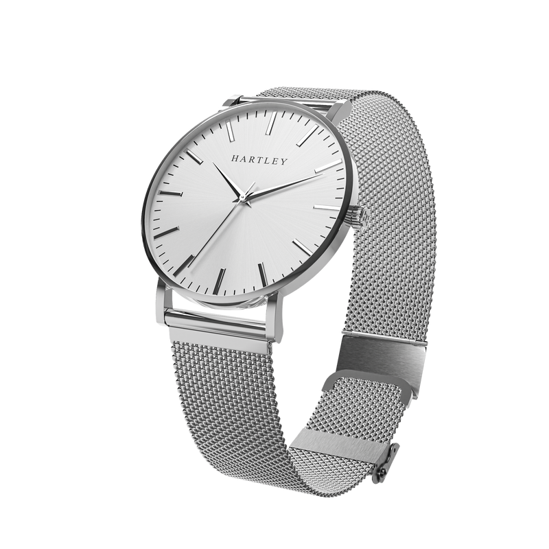 HERITAGE SILVER WITH SILVER MESH ANGLED VIEW